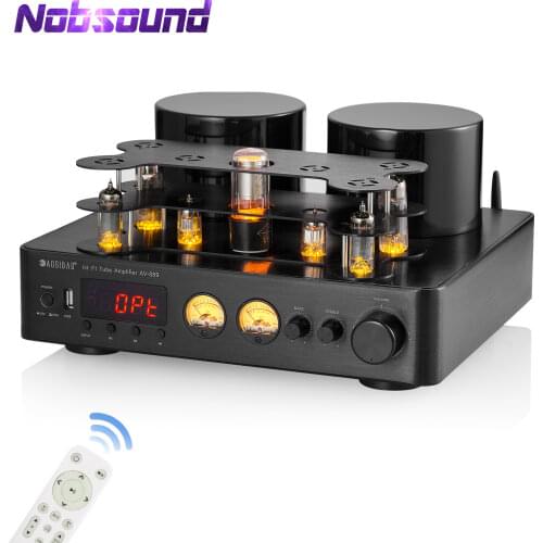 Nobsound HiFi Bluetooth 5.0 Vacuum Tube Amplifier Stereo Receiver COAX/OPT Integrated Power Amp USB Music Player