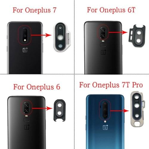 New For Oneplus 6 6T 7 7T Pro Housing Back Rear Camera Glass Lens With Cover Frame Holder