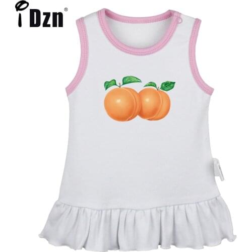 NEW Summer Cute Baby Girls Sleeveless Dress Fruit Apricot Peach Pear Mango Pleated Dress Infant Clothes Soft Cotton Vest Dresses