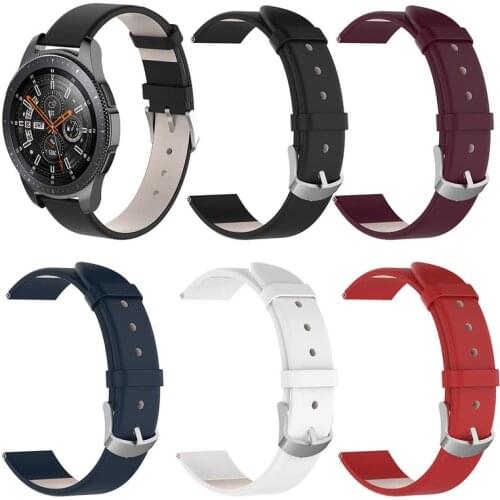 New 20MM/22MM High Quality Leather Replacement Watchband Wristband Strap for Samsung Galaxy Watch S4 SM-R810 42MM SM-R800 46MM