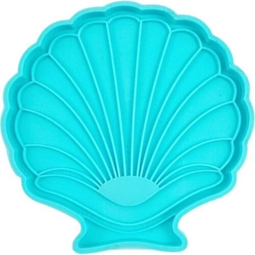 Shell Shape Coaster Epoxy Resin Mold Cup Mat Pad Silicone Mould DIY Crafts Tool U90E