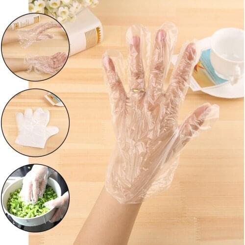50pcs Disposable Gloves Food Plastic Gloves for Restaurant Kitchen BBQ Fruit Vegetable Transparent Hand Gloves