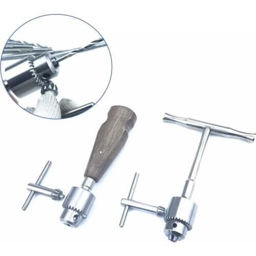 NEW Orthopedic Hand Drill Wood Or Stainless Steel Handle Veterinary Orthopedic Surgical Instrument