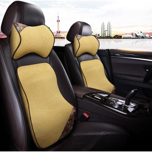 Car Neck Pillow Lumbar Waist Support Headrest Pillows Back Cushion Seat Supports Memory Foam Seat Covers Auto Accessories
