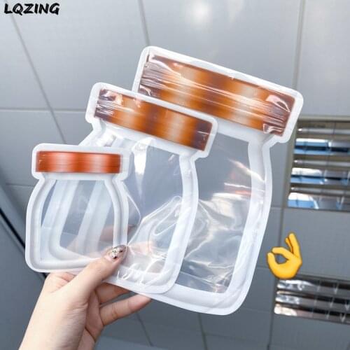 Transparent Biscuits Jar Plastic Bag Storage Handmade Candy Snack Zipper Lock Pouches Party Gift Packaging Bag with Tear Notch