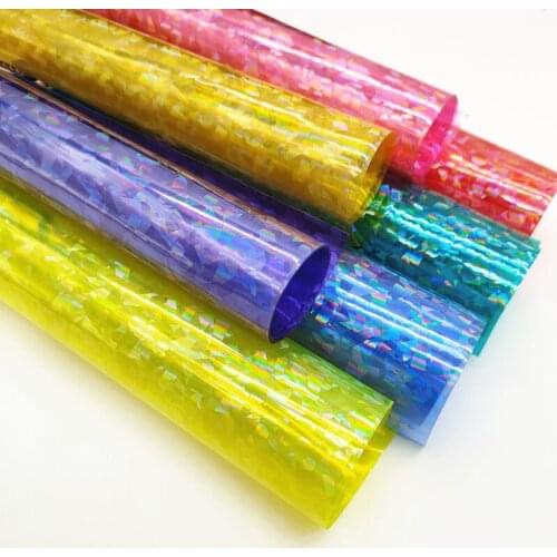 A4 size 20*33cm sheet hologram waterproof PVC Leather for bag and Bows 398