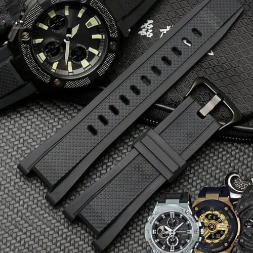 26*14 Rubber watchband for Casio G SHOCK GST Series GST-210/W300/400G/B100 Waterproof Silicone watch band men straps Accessorie