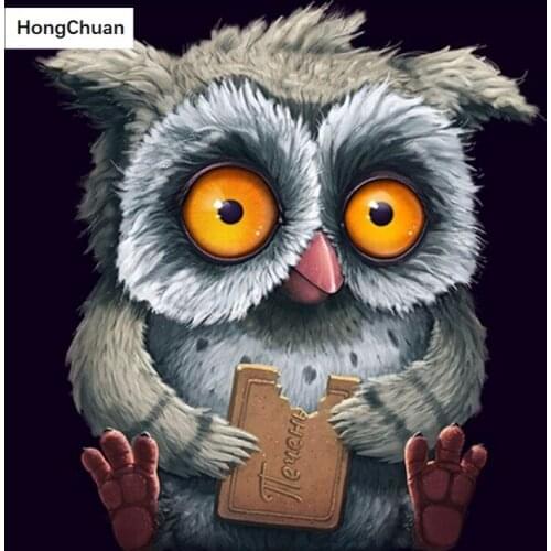 Owl 5D DIY square/round diamond painting cross stitch needlework mosaic diamond thorn show home decoration new year gift