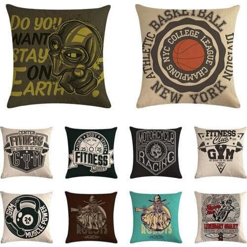 Modern Fitness Baseball NYC97 Home Decorative Pillows Cover Cotton Linen Colifornia California Print Sofa Cushion Cover ZY1134