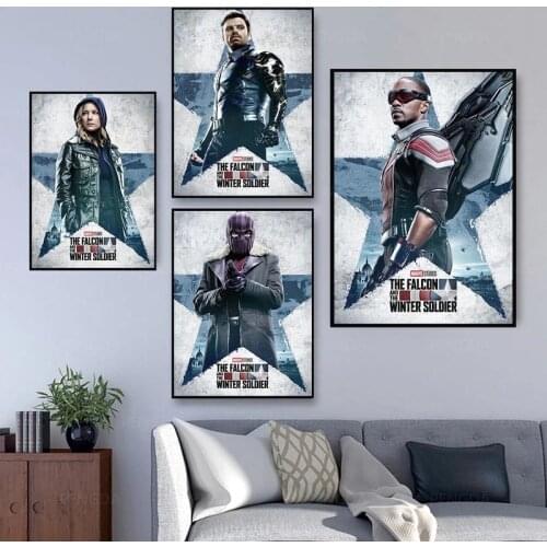 Marvel Superhero Hit American TV Series The Falcon and The Winter Soldier Canvas Painting Prints Art Poster Home Decor Kid Room