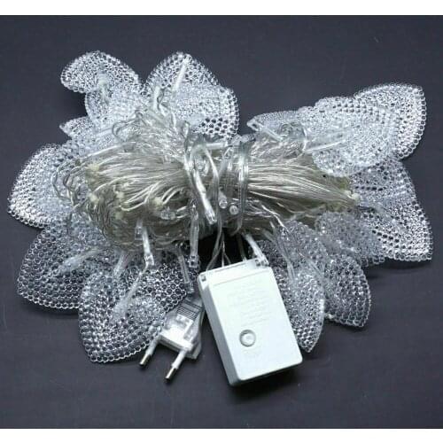 128 LED Heart Shape Love Curtain Fairy String Light Garland Hanging Crystal Icicle for Wedding Party Decor EU Plug 220V 2mx1.5m