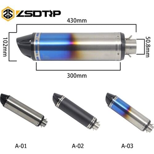 ZSDTRP 51 mm Universal Motorcycle dirt bike exhaust escape Modified Scooter AK Exhaust Muffle Fit GSX1300/1000R CB400