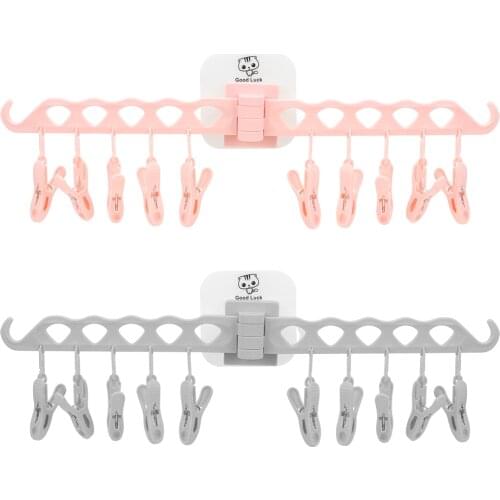 Clothes Hanger Portable Storage Racks Windproof Multi-function Folding Plastic Hanger Travel Hanging Tool Clothes Drying Rack