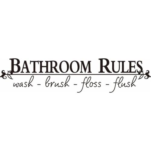 Bathroom toilet washroom decoration home decor bathroom rules door sign vinyl quotes lettering words wall stickers decals art