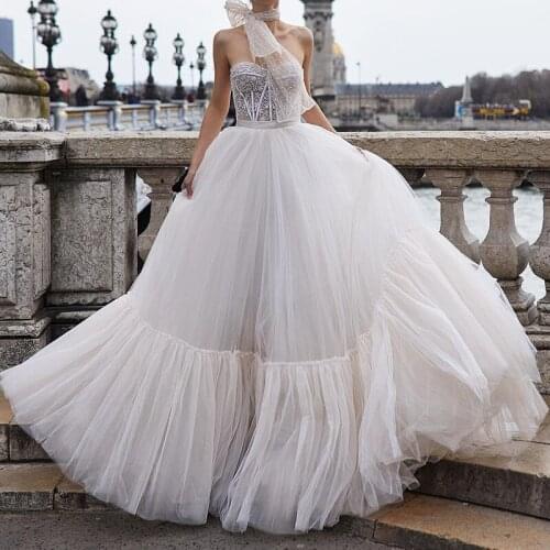 SSYFashion New Sexy Evening Dress Romantic Strapless Lace Appliques Beading A-line Long Formal Gown Gift Scarf Vestido De Noche