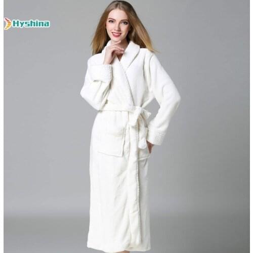 Winter Flannel Bathrobe Lovers Thickened Mens and Womens Large Coral Velvet Nightgown Long Spa Nightgown