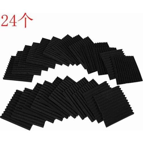24 pcs Soundproofing Foam Studio Acoustic Panels Studio Foam Wedges 1 X 12 X 12 inch Soundproof Absorption Treatment Panel