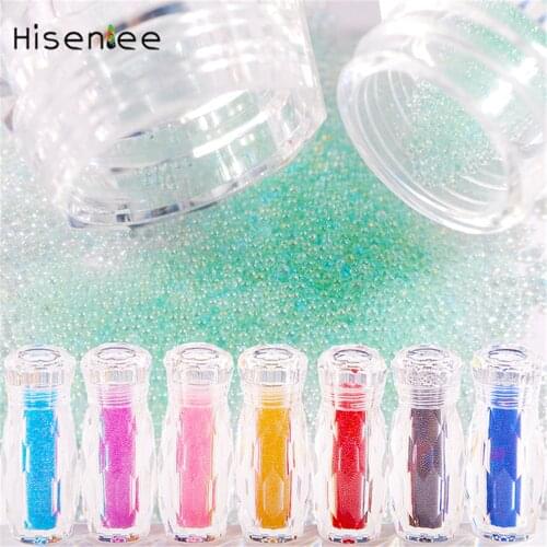 1 Bottle Multicolor Mini Small Glass Beads Nail Art Decorations Caviar Bead 3D Micro Ball Pixie Glitter DIY Tool Nails Studs