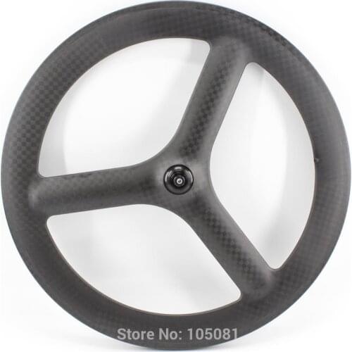 1Pcs New 700C lightest tubular rim Tri-spoke wheels matte 12K full carbon fibre 3 spoke bike wheelset Free shipping