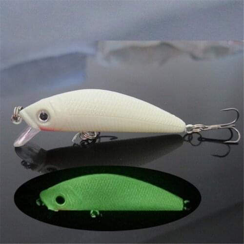 1Pcs Luminous Night Hard Fishing Lure 7cm 8g Bass Pike Minnow Artificial Bait With Treble Hooks Crankbaits Sea Pesca Tackle