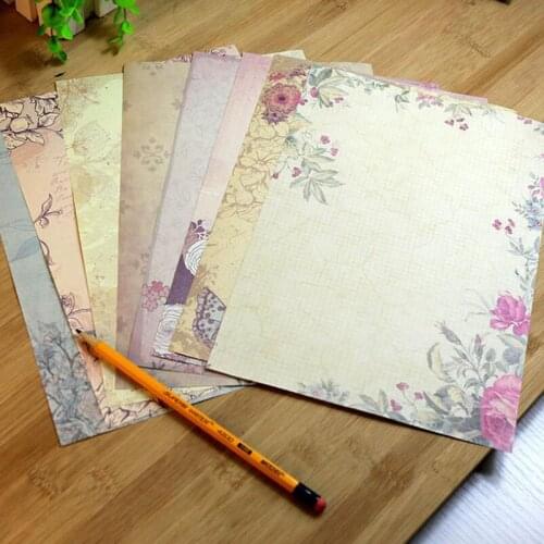 10 Sheets/set Vintage Message Writing Letter Paper Creative Flower Pattern Letter Pad Student Paper Letter For Office School
