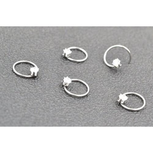 100pcs/lot CZ Free Shipping Stainless Steel Seamless Open Hoop Nose Tragus Cartilage Hoop Ring Earring Body Piercing