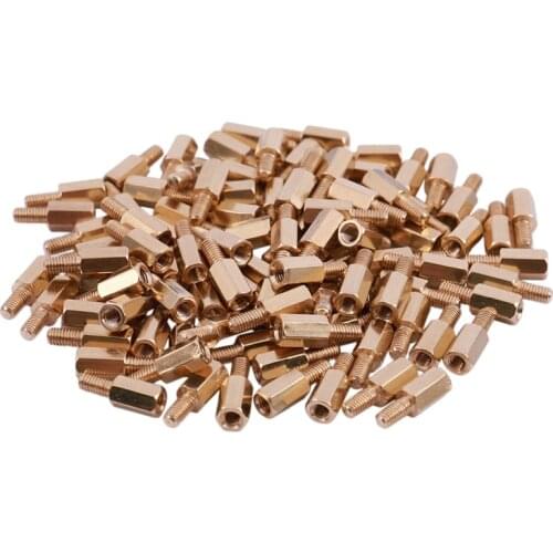 100 Pcs M3 Male Female Brass Hex Stand-off PCB Spacer Pillar 8mm