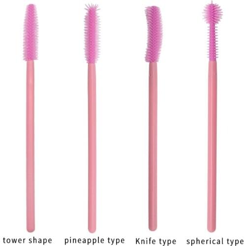 200pcs Disposable Gel Eyelash Brush Silicone Comb Eyelash Extension Mascara Wands Professional Beauty Eye Lashes Extension Tools