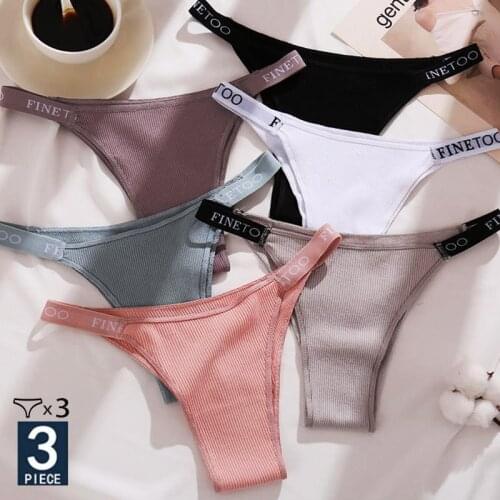 3PCS/Set Cotton Panties Briefs Women Underpants Female Sexy Panties Thong Womens Pantys Underwear Solid Color Intimate Lingerie