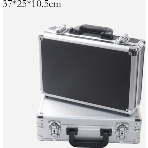 37*25*10.5cm Portable Lock Box Aluminum Alloy Toolbox Document Insurance Household Storage Box Metal Box with Lock Trumpet