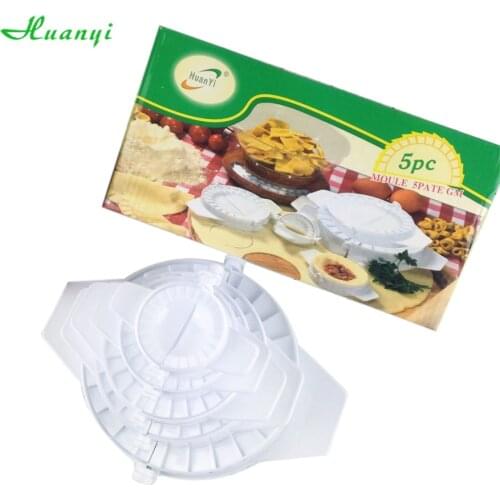 5PC Dumpling Maker Molds Food-Grade Plastic Pack 5.5/7.5/9.5/11.5/15.5cm Dough Press Dumpling Pie Ravioli Mould Pastry Kitchen