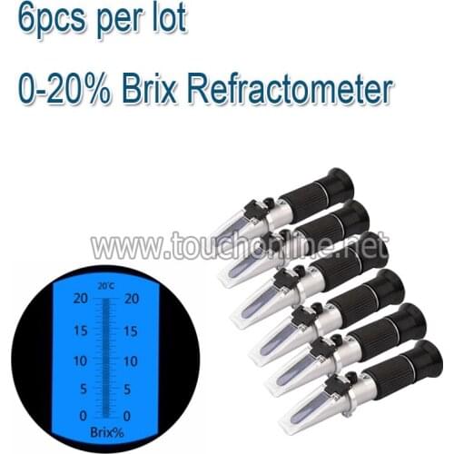 6pcs per lot Portable 0-20% Brix and Cutting Fluid Refractometer TB-20ATC
