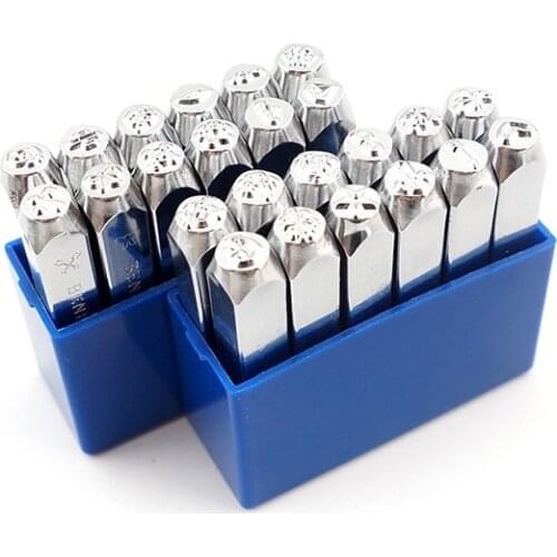 65mm 55#Steel Leather Stamping Tools, Different Shape Saddle Making Stamp Punch Set, Manual Carved Embossing Hammer Kit