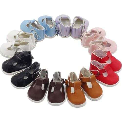 8Pair/Lot 5.2*2.8cm Fsahion PU Leather Doll Shoes for 1/6 BJD Doll and 14.5Inch Girl Dolls Toy Accessories Best Gift for Kids
