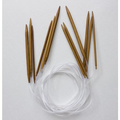 80CM Ring bar needle carbonized bamboo stick knitting tool / sweater scarf crochet hook needle ring needle fabric 5PC/LOT A091