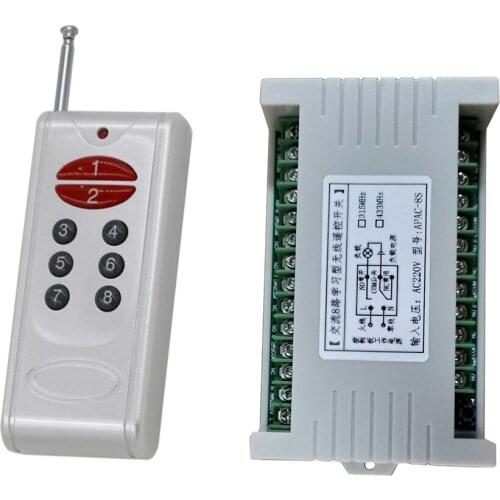 AC 220V 8CH 8 CH Wireless Remote Control LED Light Switch Relay Module Radio Receiver RF Transmitter 315/433 MHz