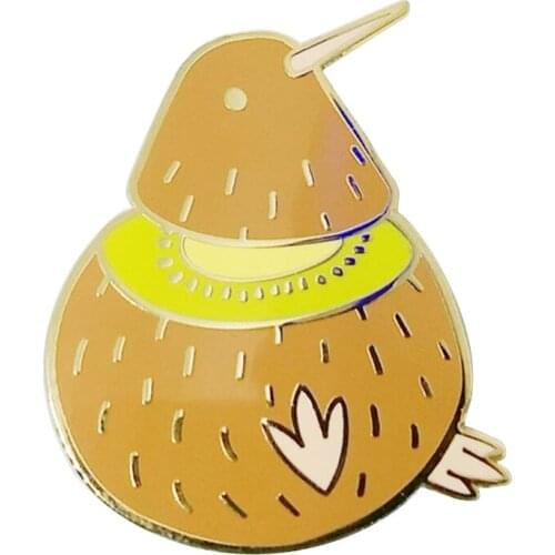 Kiwi Brid Badge The bird is a direct descendant of the tyrannosaurus rex Brooch Jewelry