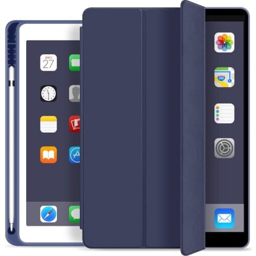 Case for iPad Pro 11 2021 2020 2019 10.2 Air 4 10.9 3 10.5 2018 9.7 Mini 5 8th 7th 6th Generation Smart Cover with Pencil Holder