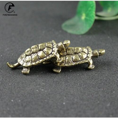 Pure Copper Turtle Statue Desktop Ornaments Vintage Brass Tortoise Miniatures Figurines Toy Model Home Decorations Accessories
