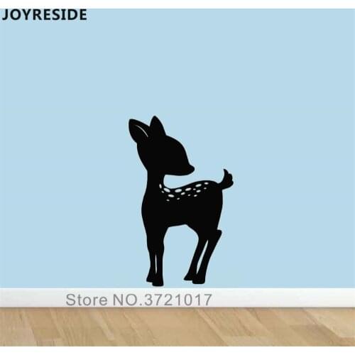 JOYRESIDE Baby Deer Wall Decal Little Fawn Wall Sticker Cute Animal Vinyl Decor Home Children Bedroom Decor Interior Design A929