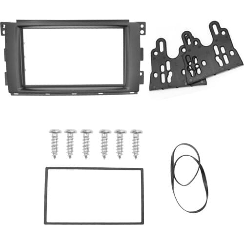 Double 2 Din Car Radio Fascia for Benz Smart Fortwo BR451 2007-2010 DVD Frame Surround Dash Mounting Kit Fascia Bezel Face Plate