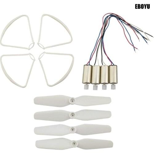 EBOYU 4pcs * Main Blade Propellers + Propeller Guard + CCW CW Motors for SYMA X23 X23W RC Quadcopter Drone