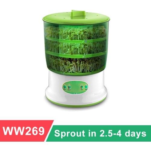 Intelligent Bean Sprouts Maker Thermostat Green Vegetable Seeds Growth Bucket Automatic Electric Sprout Buds Germinator Machine