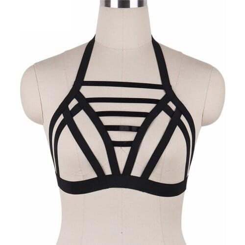 JLX.HARNESS Harajuku Sexy Cage Bra Elastic Body Bondage Harness Cosplay Crop Top Lingerie Fetish Wear Body Cage Harness O0178