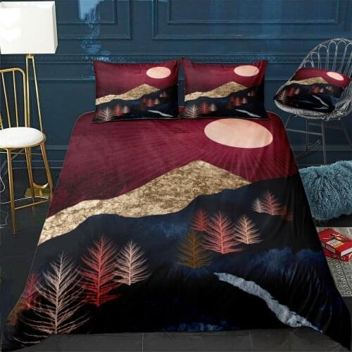 Autumn Night Quilt Cover Pillowcase 3Piece Comforter Bedding Set With Pillow Case Single Double Duvet Cover Home Decora