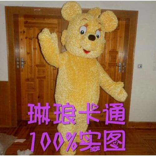 Yellow Teddy Bear Mascot Costume Cosplay Furry Suits Party Game Fursuit Cartoon Dress Outfits Carnival Halloween Xmas Easter Ad
