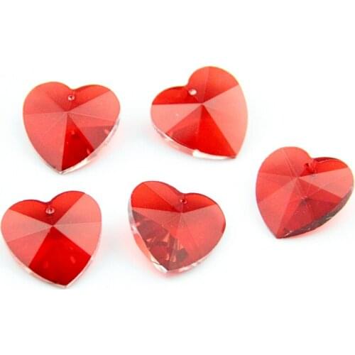 Lt.siam 28mm 100pcs Single Hole Crystal Glass Heart Beads For DIY Hand Chain Beads Free Shipping