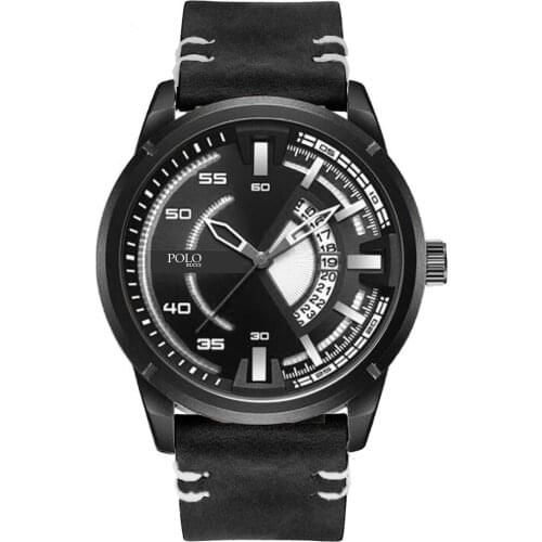 Polo Rucci 8458 Calendar With Belt Men 'S Wristwatch Watch Case Diameter 42 mm Cord Color Black