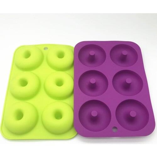 New Chocolate Biscuit Cake Mold Donut Mold Reusable 6-Cavity Silicone Donut Baking Pan Non-Stick Candy 3D Mold DIY Cake Mould