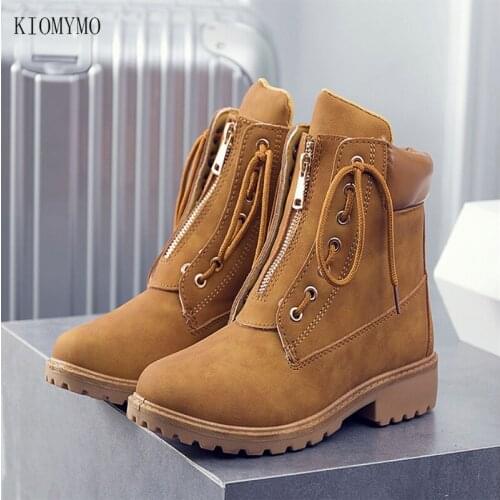 2021 Autumn And Winter Martin Boots Womens Two Wear Lace-Up Ankle Boots Womens Casual Flat-Bottom Tooling Womens Boots